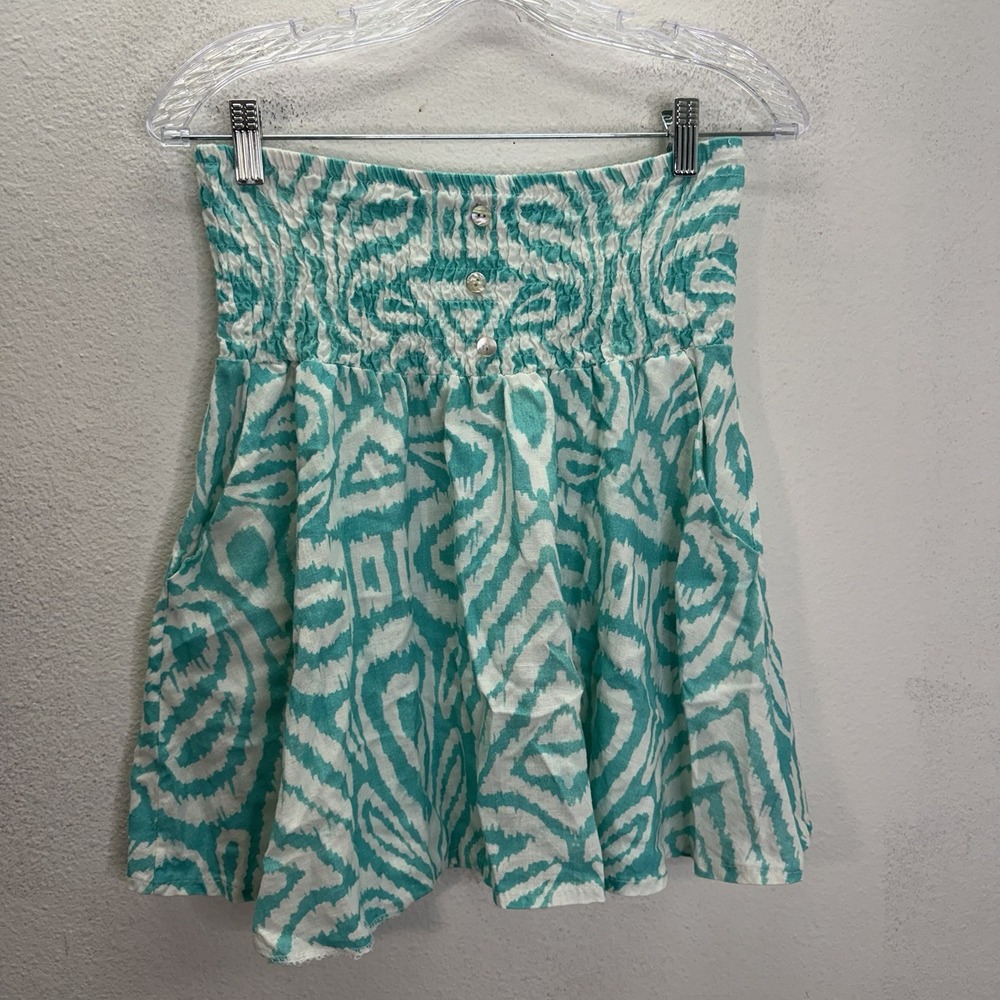 Kaktus Smocked Tube Top 100% Linen Strapless Boho Coastal Minimalist Sz L